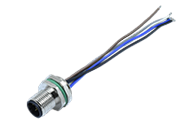 M12 A型5芯公头面板式(后锁)带线